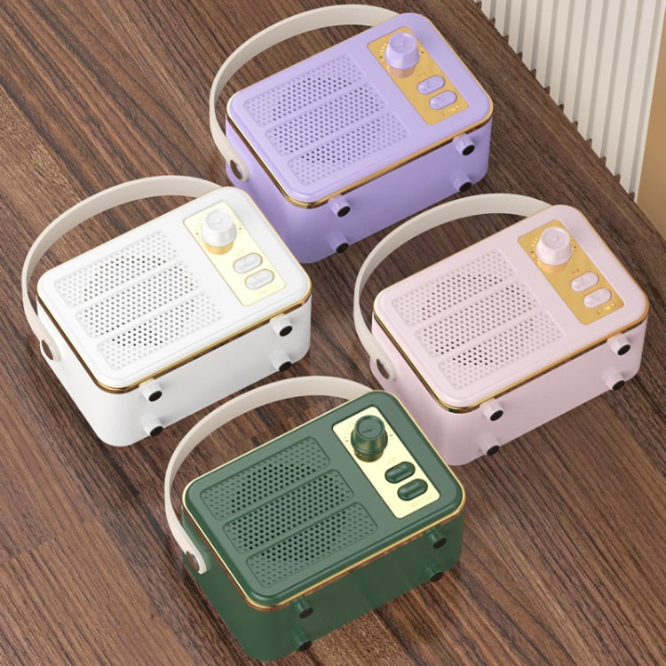Mini Retro HIFI Level Stereo Sound Handheld Portable Bluetooth Speaker, Pink, White, Purple, Green