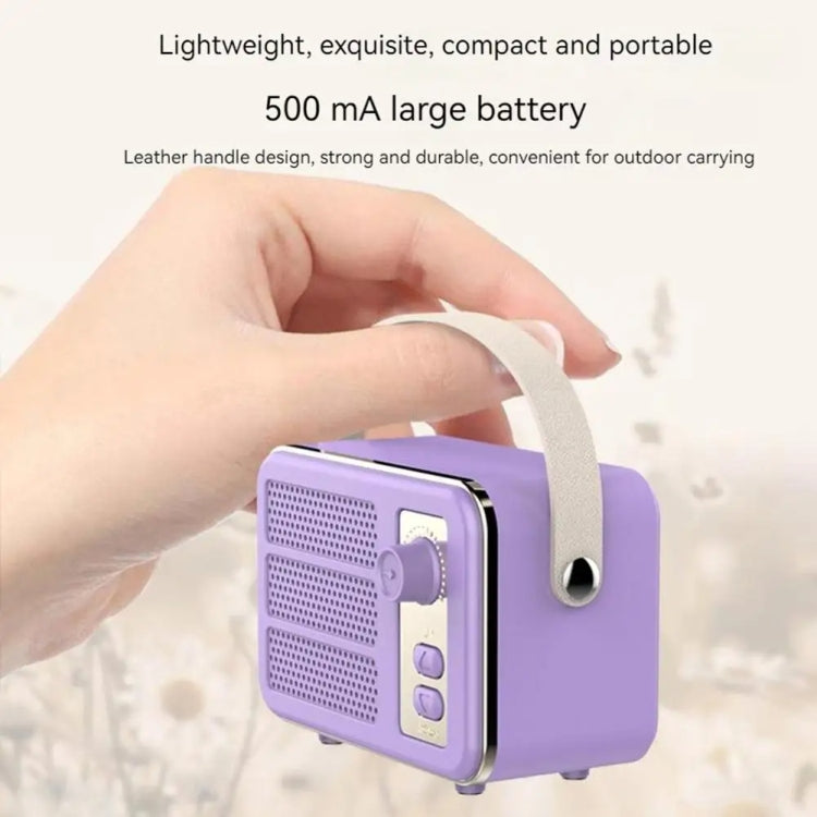 Mini Retro HIFI Level Stereo Sound Handheld Portable Bluetooth Speaker, Pink, White, Purple, Green