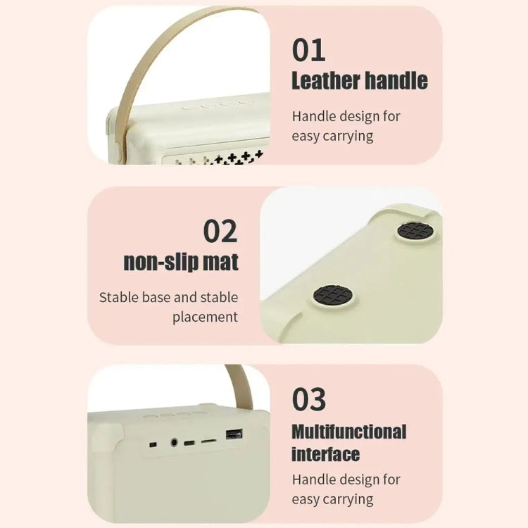 Portable Bluetooth Speaker Home Mini Karaoke Audio, Microphone+Speaker, Dual-Microphone+Speaker