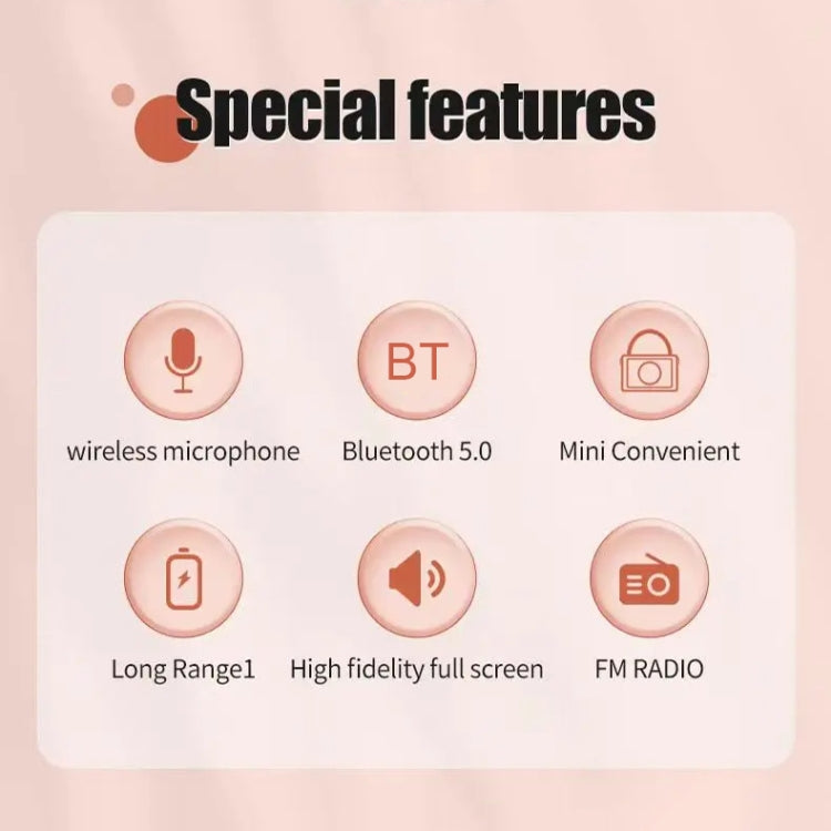 Portable Bluetooth Speaker Home Mini Karaoke Audio, Microphone+Speaker, Dual-Microphone+Speaker