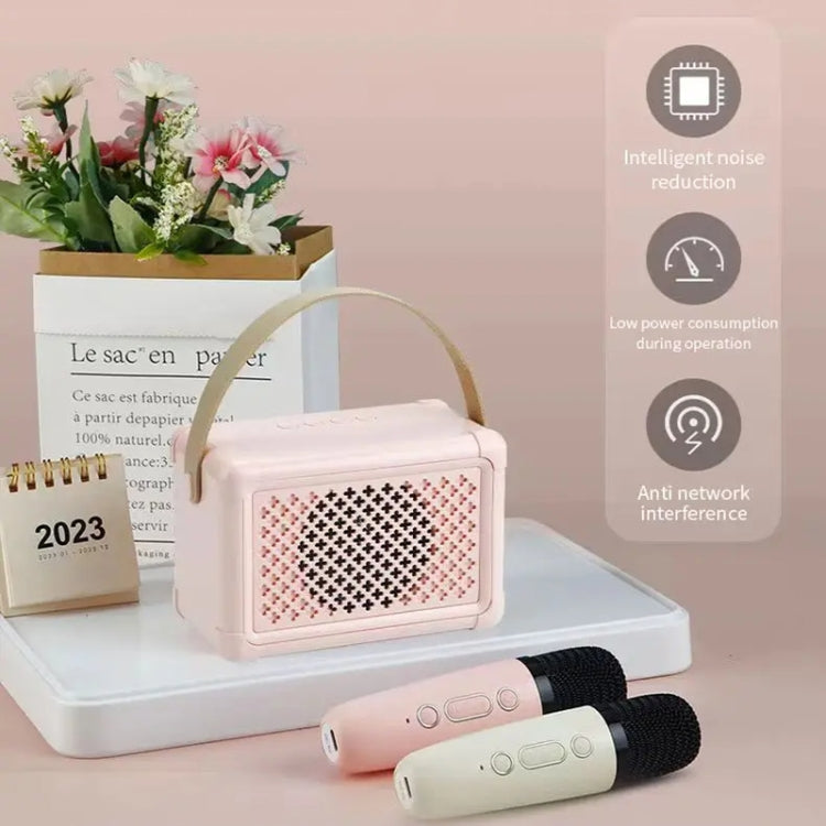 Portable Bluetooth Speaker Home Mini Karaoke Audio, Microphone+Speaker, Dual-Microphone+Speaker
