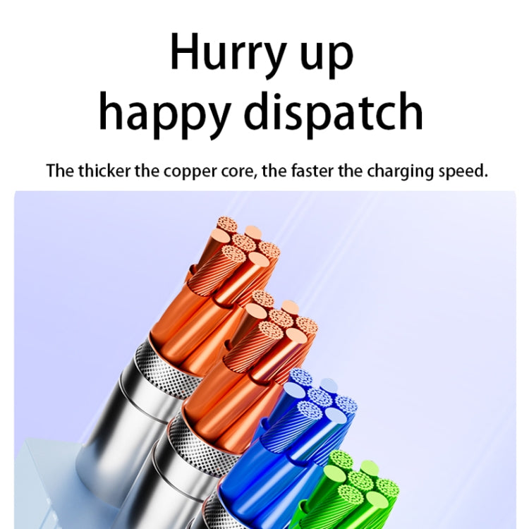 ROMOSS CB258L 6A 3-In-1 Telescopic Data Charging Cable USB-A To Type-C & 8 Pin & Micro Wire, 6A USB-A To Type-C & 8 Pin & Micro, 6A  USB-A To Type-C & 8 Pin & Micro