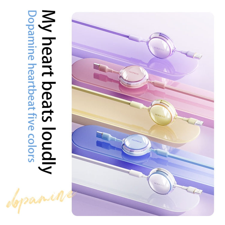 ROMOSS CB258L 6A 3-In-1 Telescopic Data Charging Cable USB-A To Type-C & 8 Pin & Micro Wire, 6A USB-A To Type-C & 8 Pin & Micro, 6A  USB-A To Type-C & 8 Pin & Micro