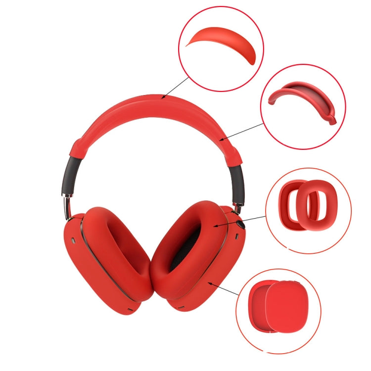 For AirPods Max 2 / Max Headphones 4-in-1 Silicone Replacement Cover Kit, 4-in-1 (Transparent Black), 4-in-1 (White), 4-in-1 (Red)