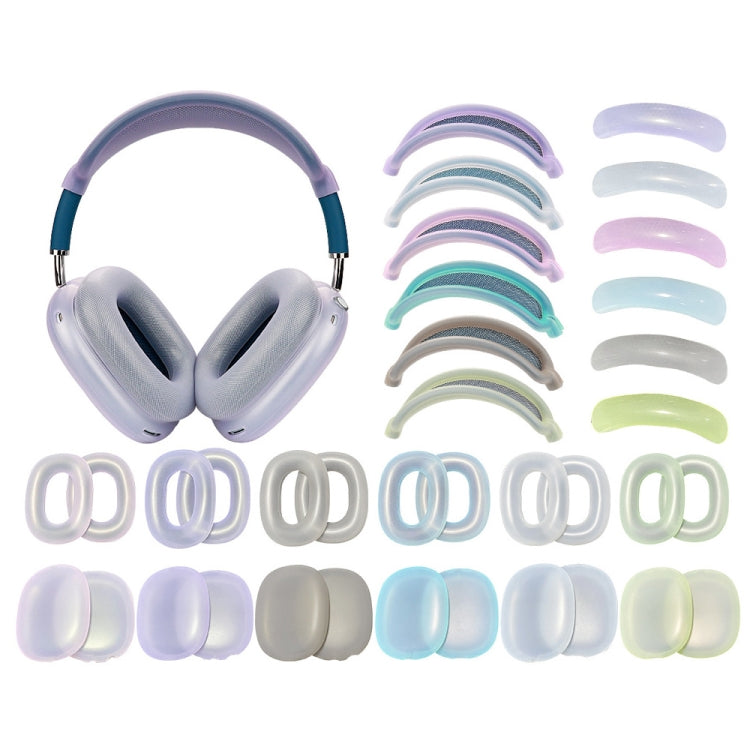 For AirPods Max 2 / Max Headphones 4-in-1 Silicone Replacement Cover Kit, 4-in-1 (Transparent Black), 4-in-1 (White), 4-in-1 (Red)