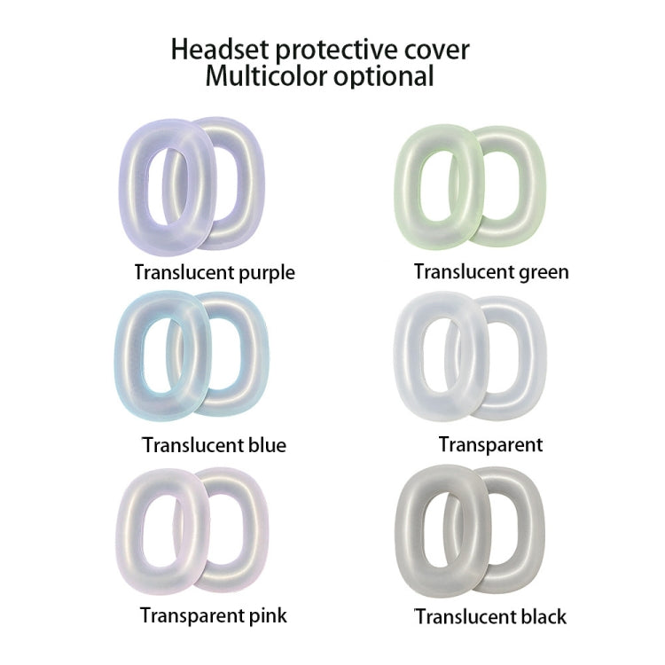 For AirPods Max Headphones Ear Cap Cover Replacement Part, Ear Cap Cover (Transparent Black), Ear Cap Cover (Transparent), Ear Cap Cover (Transparent Purple)