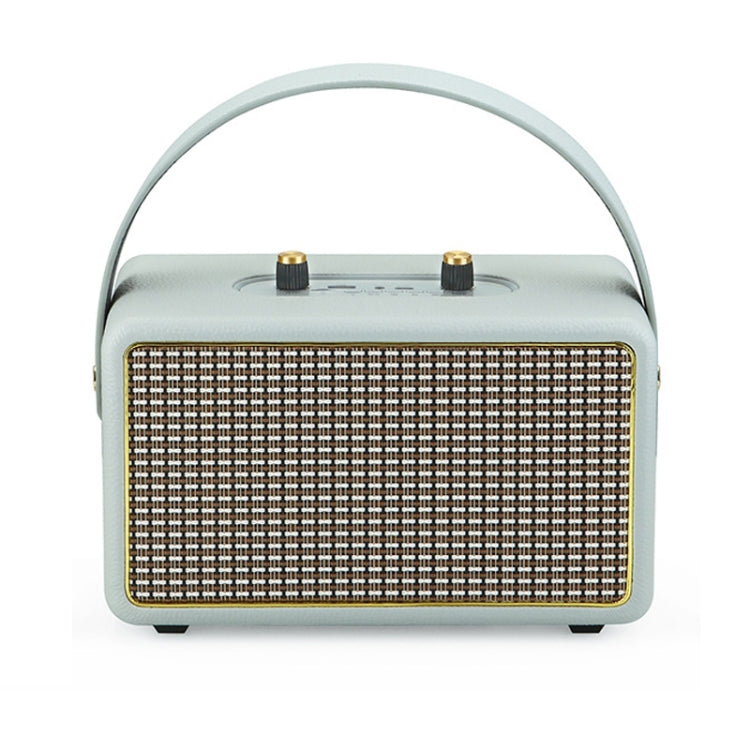 Leather Texture Portable Wooden Home Karaoke Bluetooth Speaker, Gray+Dual-microphone, Gray