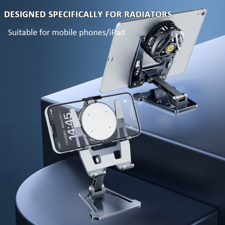 Aluminum Alloy Mobile Phone Holder Foldable Tablet Phone Radiator Stand, Radiator Stand Black