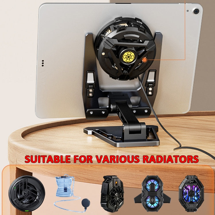 Aluminum Alloy Mobile Phone Holder Foldable Tablet Phone Radiator Stand, Radiator Stand Black