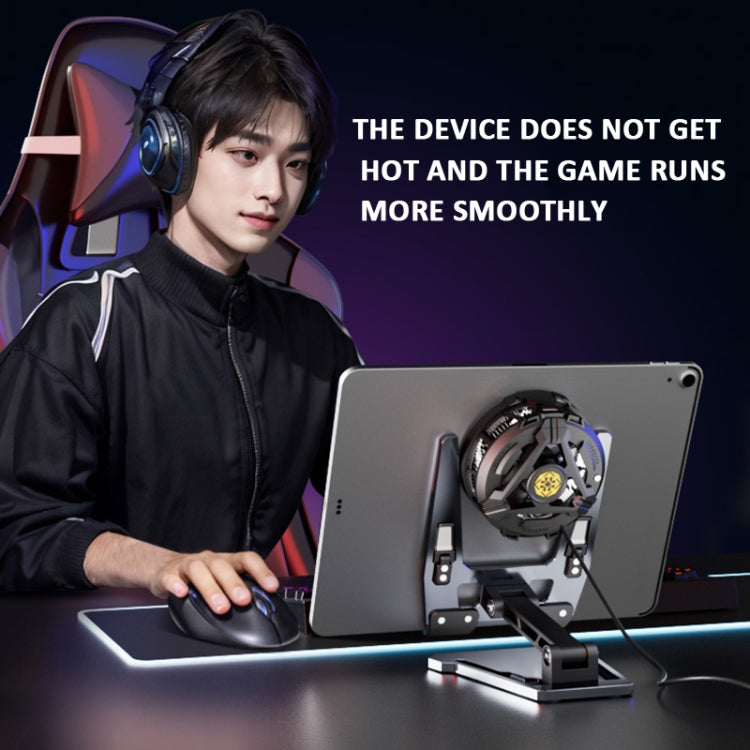 Aluminum Alloy Mobile Phone Holder Foldable Tablet Phone Radiator Stand, Radiator Stand Black