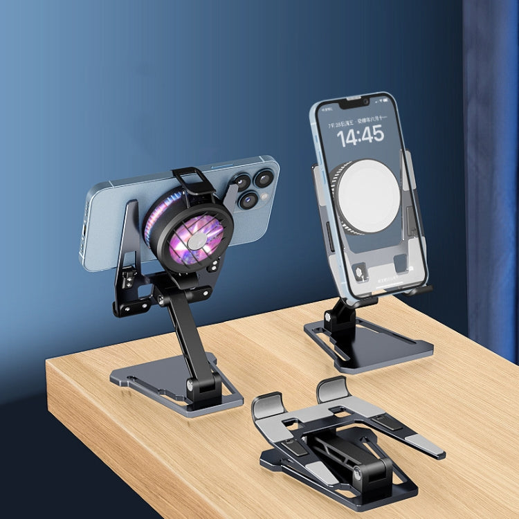 Aluminum Alloy Mobile Phone Holder Foldable Tablet Phone Radiator Stand, Radiator Stand Black