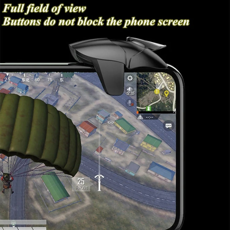 1pair CH5 Mobile Phone Trigger Mechanical Game Handle Contact High-sensitivity Aiming Key, Black, White