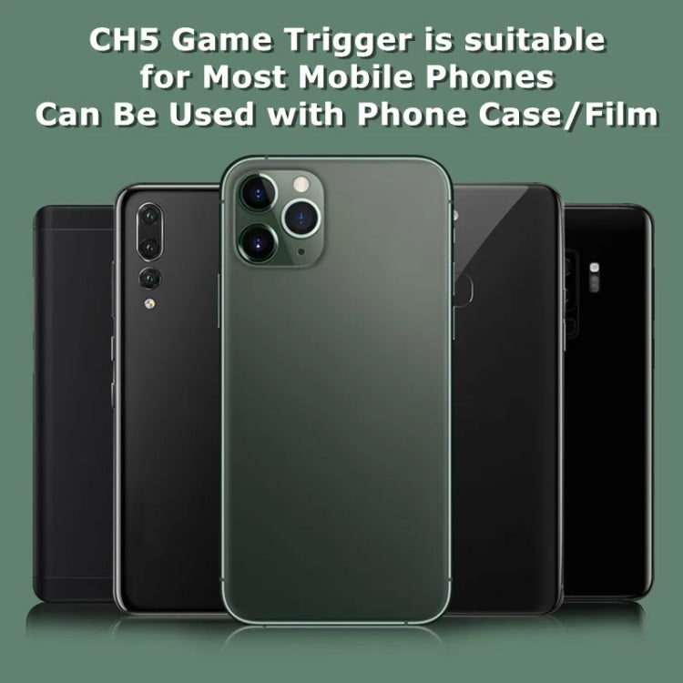 1pair CH5 Mobile Phone Trigger Mechanical Game Handle Contact High-sensitivity Aiming Key, Black, White