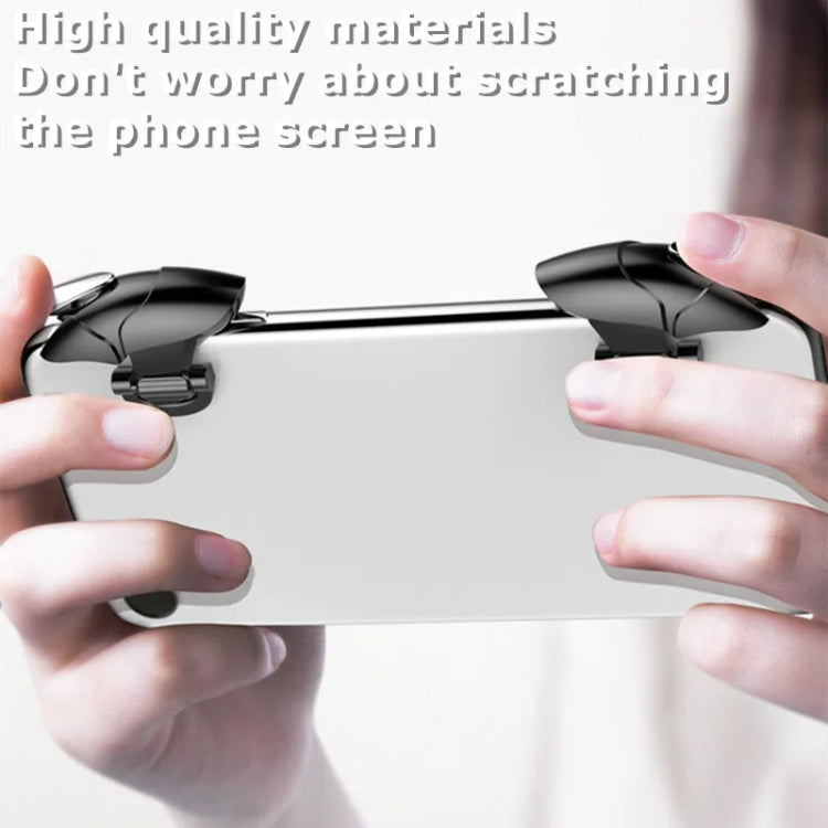 1pair CH5 Mobile Phone Trigger Mechanical Game Handle Contact High-sensitivity Aiming Key, Black, White