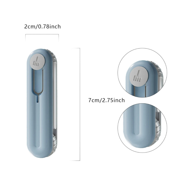 Bluetooth Earphone Cleaning Artifact Phone Dust Removal Tool Multi-Function Cleaning Brush, Sky Blue, Grey