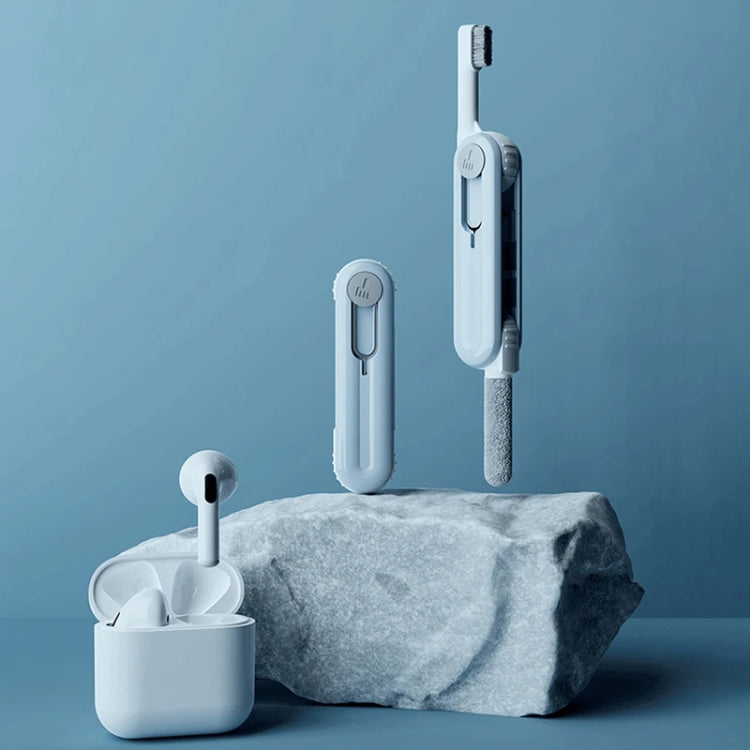 Bluetooth Earphone Cleaning Artifact Phone Dust Removal Tool Multi-Function Cleaning Brush, Sky Blue, Grey