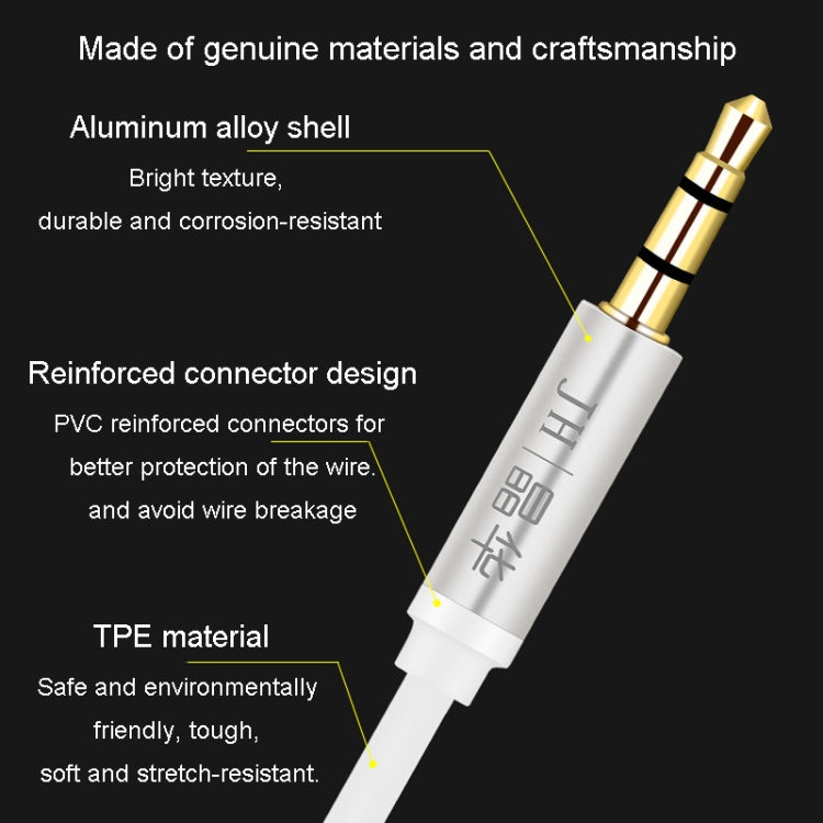 JINGHUA Audio Cable 3.5mm Male To Male AUX Audio Adapter Cable, 1.2m, 2m