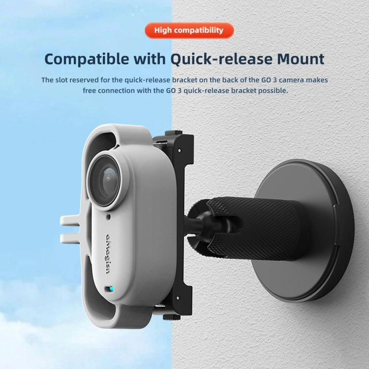 For Insta360 GO 3 AMagisn Silicone Case Camera Protective Accessories, Horizontal Gray, Vertical Gray, Horizontal Black, Vertical Black