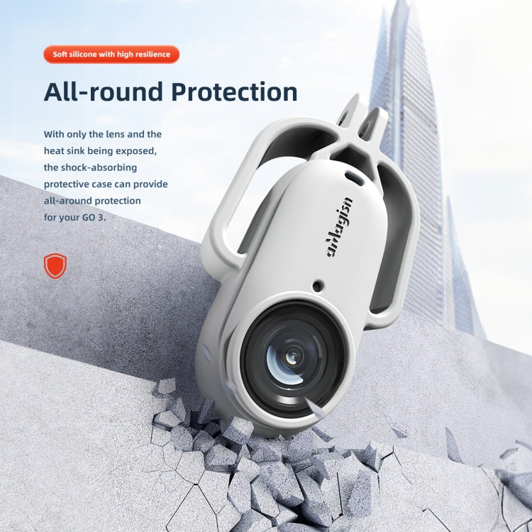 For Insta360 GO 3 AMagisn Silicone Case Camera Protective Accessories, Horizontal Gray, Vertical Gray, Horizontal Black, Vertical Black