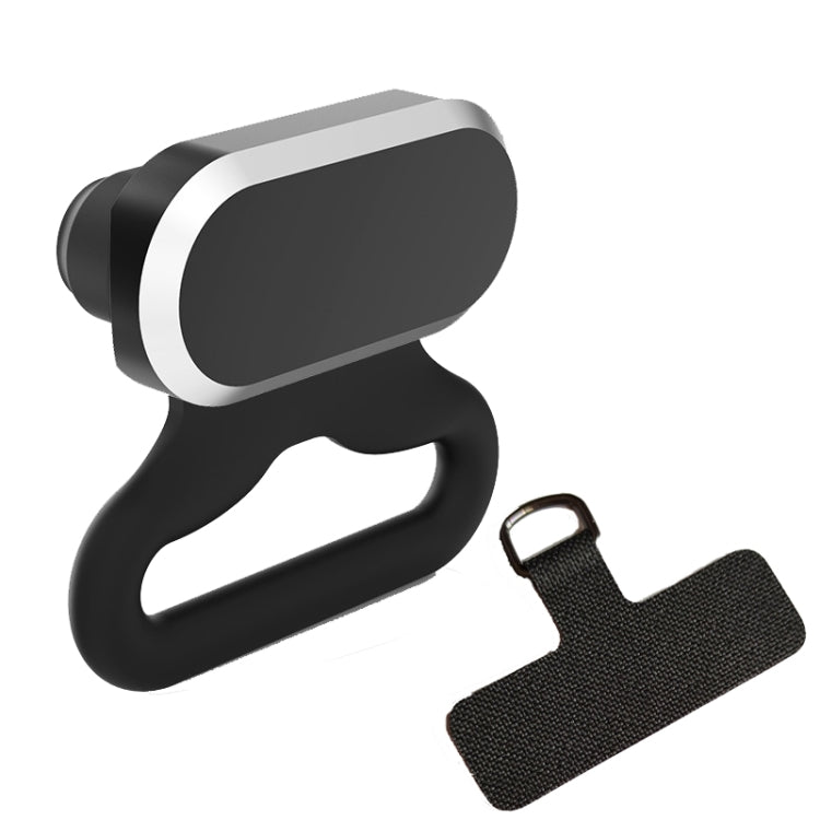 2 In 1 Phone Charging Port Silicone Dust Plug + Lanyard Patch Set, 8 Pin, Type-C