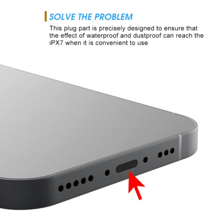 2 In 1 Phone Charging Port Silicone Dust Plug + Lanyard Patch Set, 8 Pin, Type-C