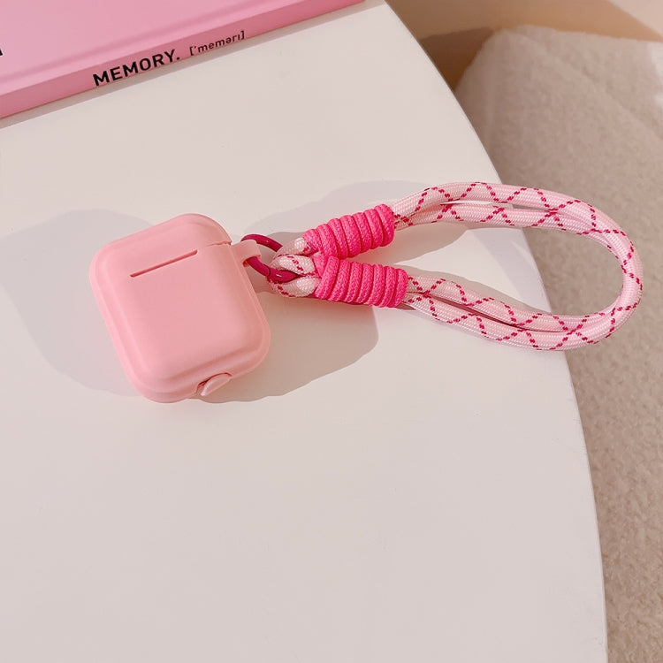 Housse d'écouteurs en silicone couleur contrastée Dopamine avec dragonne, pour AirPods 3, AirPods Pro 2, AirPods Pro, AirPods 2 / 1