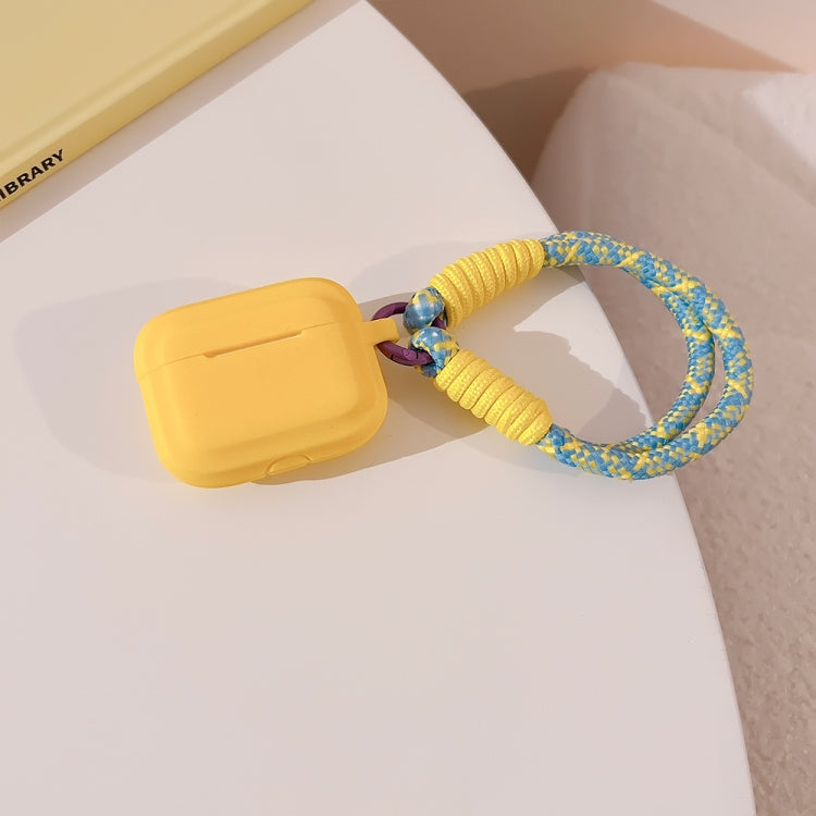 Housse d'écouteurs en silicone couleur contrastée Dopamine avec dragonne, pour AirPods 3, AirPods Pro 2, AirPods Pro, AirPods 2 / 1