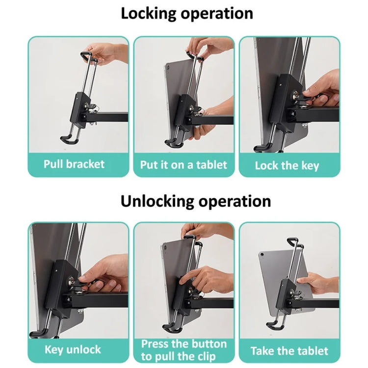 Tablet Wall Mount Holder Angles Adjustment Aluminum Alloy Mount With Anti Theft Security Lock