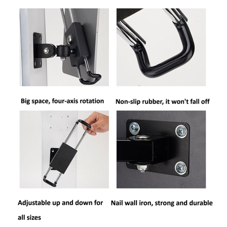 Tablet Wall Mount Holder Angles Adjustment Aluminum Alloy Mount With Anti Theft Security Lock