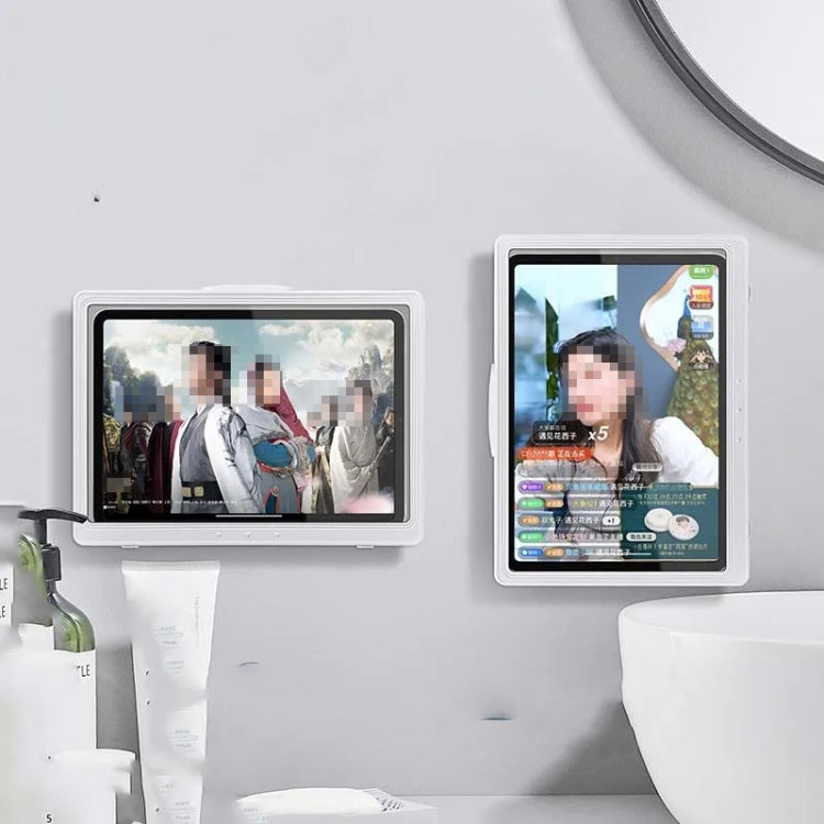 Support de tablette étanche pour salle de bain, cuisine, fixation murale, boîte de rangement pour iPad, tablette noire, tablette blanche
