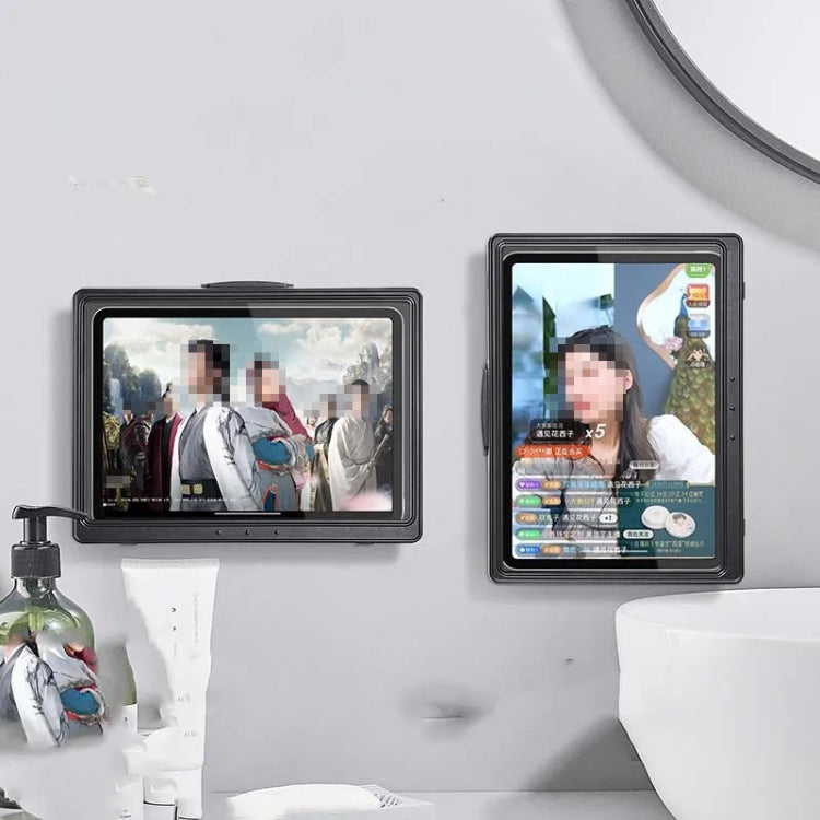 Support de tablette étanche pour salle de bain, cuisine, fixation murale, boîte de rangement pour iPad, tablette noire, tablette blanche