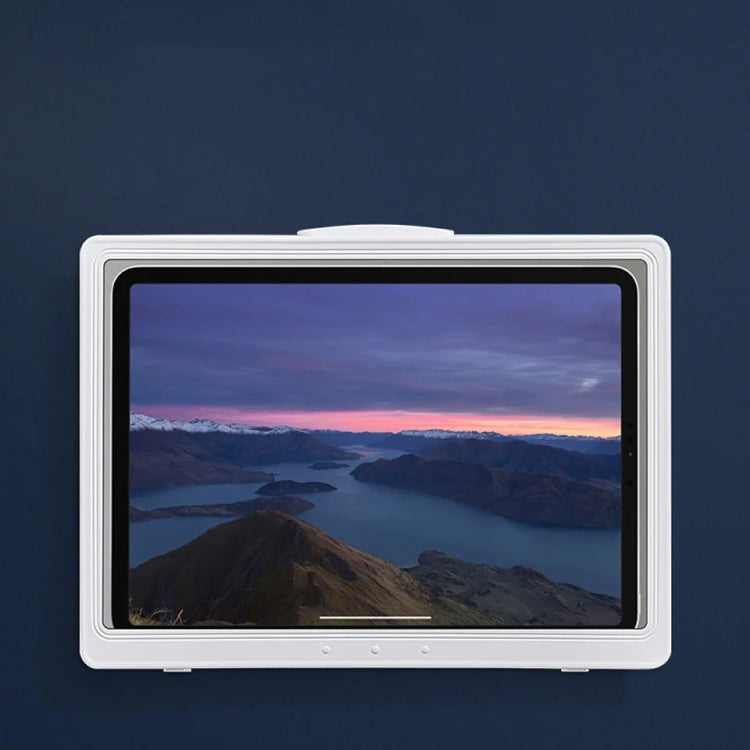 Waterproof Shower Tablet Holder Case Bathroom Kitchen Wall Mount Storage Box For IPad, Tablet Black, Tablet  White
