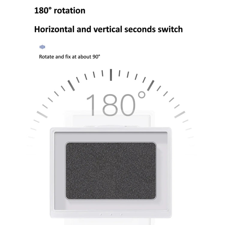 Waterproof Shower Tablet Holder Case Bathroom Kitchen Wall Mount Storage Box For IPad, Tablet Black, Tablet  White