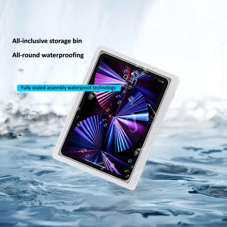 Waterproof Shower Tablet Holder Case Bathroom Kitchen Wall Mount Storage Box For IPad, Tablet Black, Tablet  White
