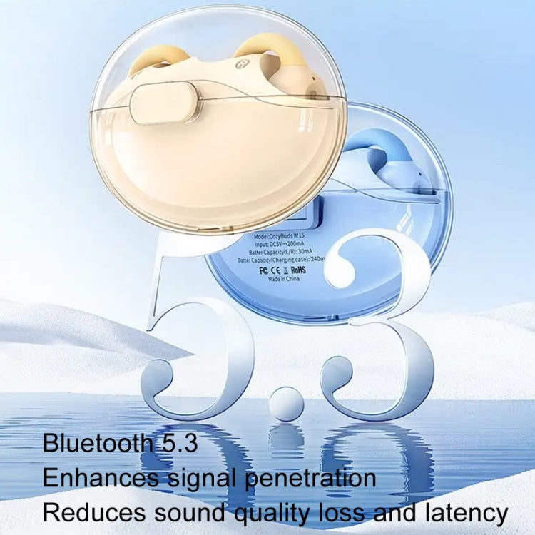 REMAX CozyBuds W15 Transparent Ear Clip Wireless Bluetooth Earphone OWS Sports Earphone