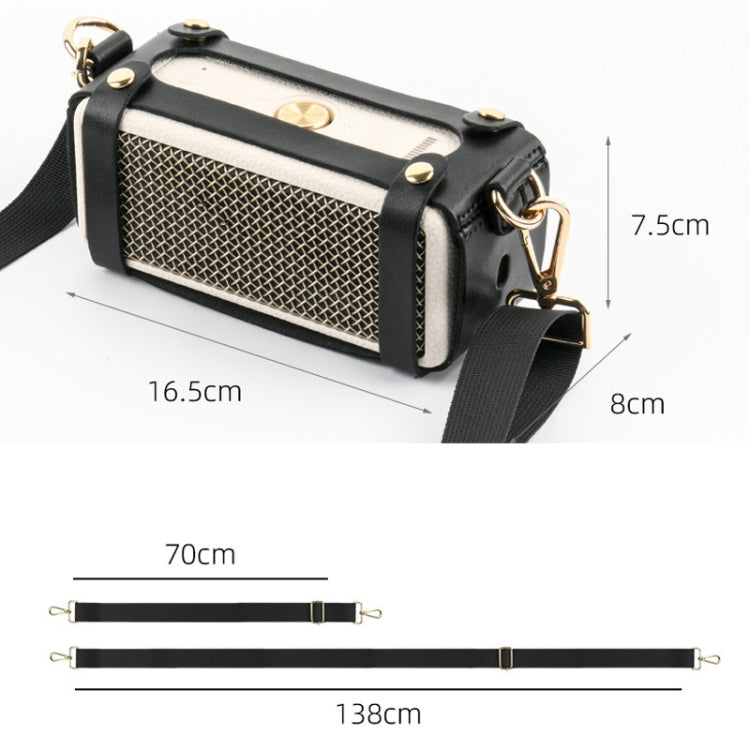 For Marshall Emberton II Speaker PU Shoulder Strap Protective Cover, Snap  Cover(Black)