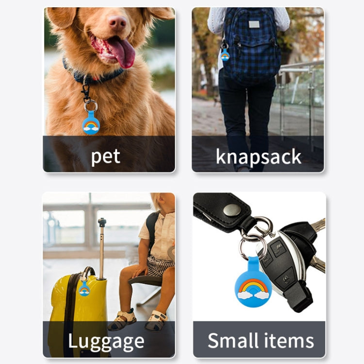 For AirTag 2nd Gen / AirTag 1st Gen Cartoon Tracker Silicone Case Anti-Lost Device Protective Cover, Shell Pink, Shell Blue, Rainbow, Colorful Blue, Orange Green, Four-leaf 1, Four-leaf Green