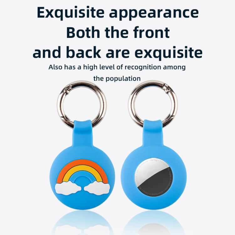 For AirTag 2nd Gen / AirTag 1st Gen Cartoon Tracker Silicone Case Anti-Lost Device Protective Cover, Shell Pink, Shell Blue, Rainbow, Colorful Blue, Orange Green, Four-leaf 1, Four-leaf Green