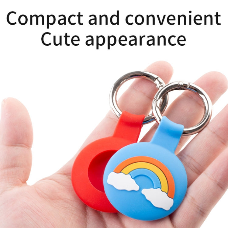 For AirTag 2nd Gen / AirTag 1st Gen Cartoon Tracker Silicone Case Anti-Lost Device Protective Cover, Shell Pink, Shell Blue, Rainbow, Colorful Blue, Orange Green, Four-leaf 1, Four-leaf Green