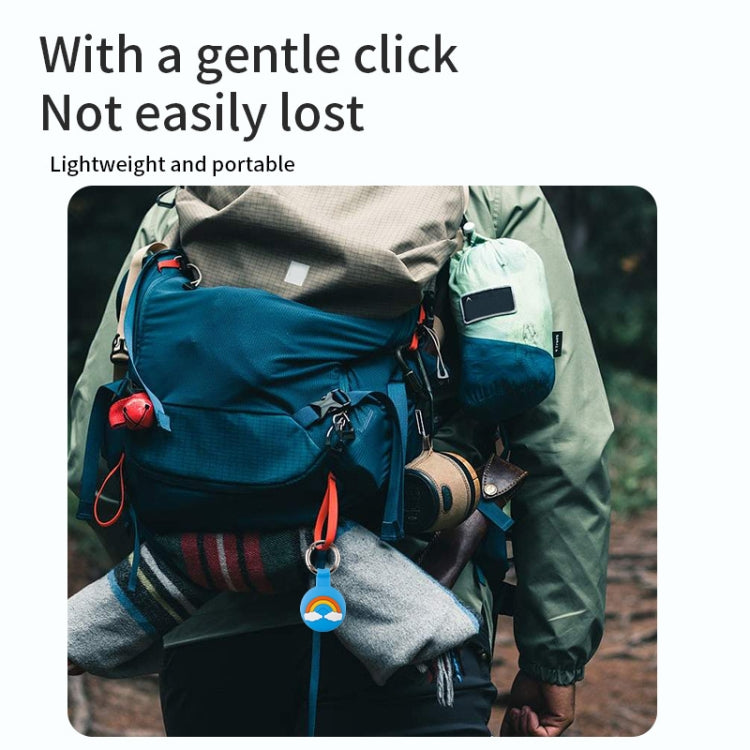 For AirTag 2nd Gen / AirTag 1st Gen Cartoon Tracker Silicone Case Anti-Lost Device Protective Cover, Shell Pink, Shell Blue, Rainbow, Colorful Blue, Orange Green, Four-leaf 1, Four-leaf Green