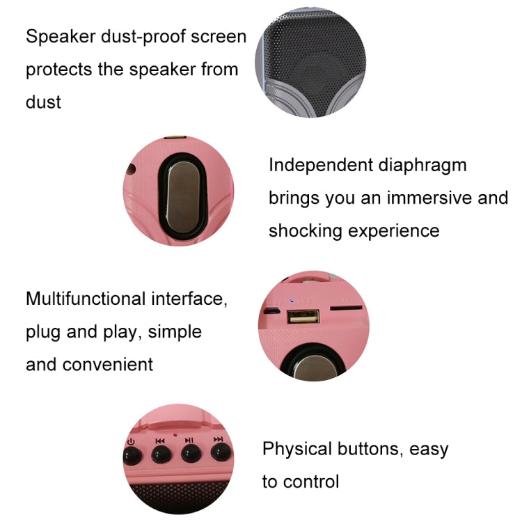 X1 Mini Trolley Case Bluetooth Speaker Retro Card Radio Portable Audio, Pink, Red, Deep Black, Sky Blue