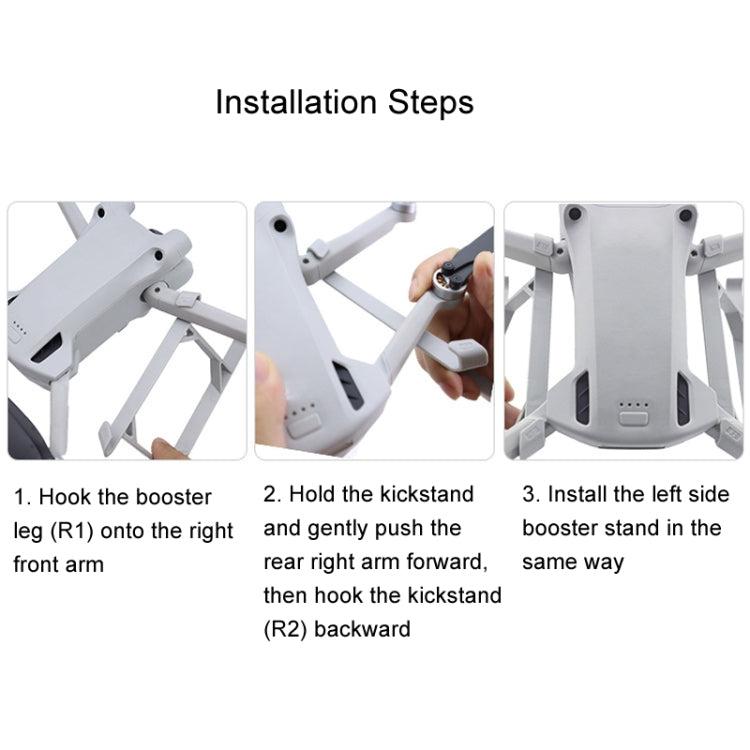 For DJI Mini 3 / Mini 3 Pro 1pair Height Increase Kickstand Landing Gear Propeller Protective Cover, For DJI Mini 3 / Mini 3 Pro