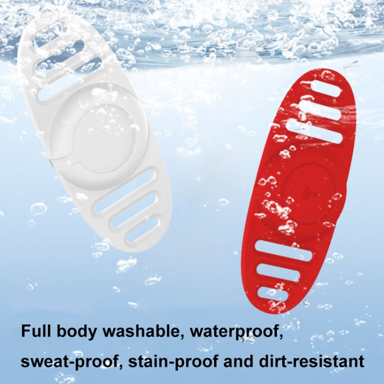 For AirTag 2nd Gen / AirTag 1st Gen Binaural Cover Waterproof Tracker Case Pet Collar Locator Silicone Cover, Black, White, Red, Pink, Yellow, Matcha Green, Light Purple, Violet Purple, Mint Green, Light Blue, Luminous Pink, Luminous Green, Luminous Blue