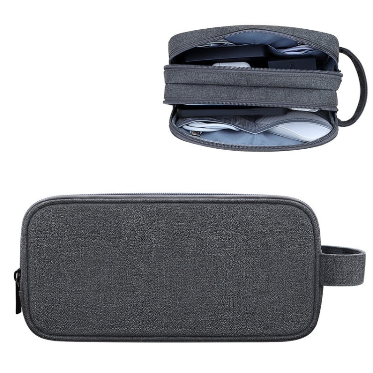 SM09 Double-layer Large Capacity Digital Accessories Storage Bag, Gray, Black, Navy Blue, Dark Gray