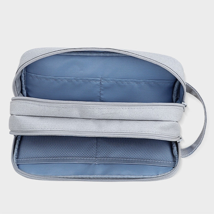 SM09 Double-layer Large Capacity Digital Accessories Storage Bag, Gray, Black, Navy Blue, Dark Gray