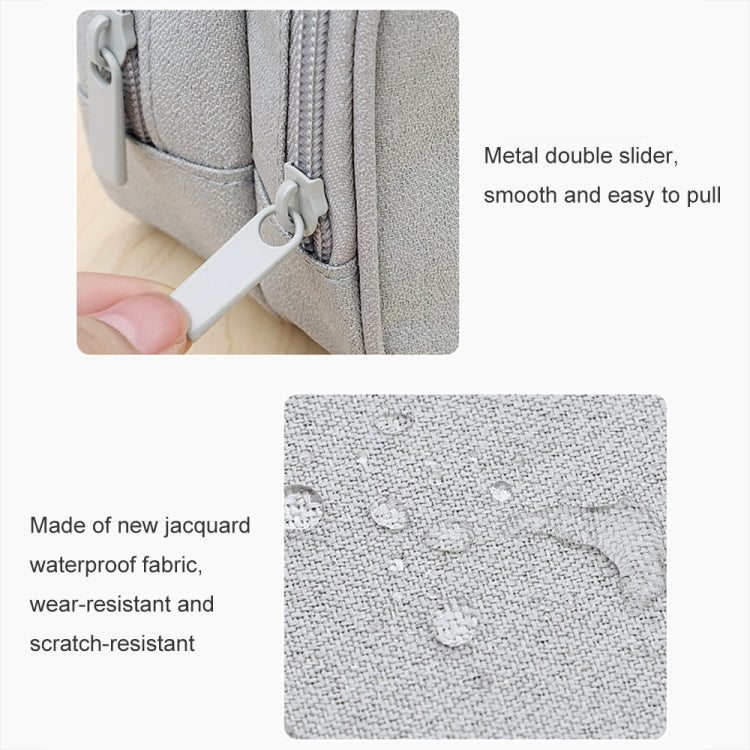 SM09 Double-layer Large Capacity Digital Accessories Storage Bag, Gray, Black, Navy Blue, Dark Gray