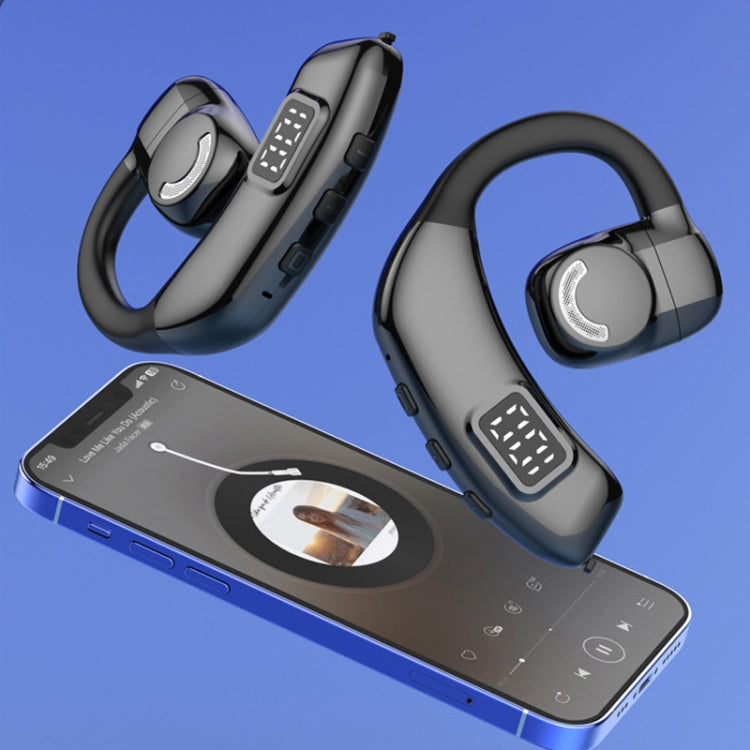 Bluetooth Headset Digital Display Hanging Ear OWS Stereo Sports Earbuds, X30 Orange, X30 Black, X30 White