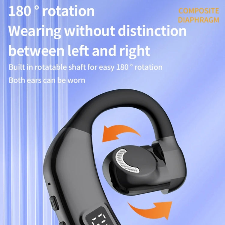 Bluetooth Headset Digital Display Hanging Ear OWS Stereo Sports Earbuds, X30 Orange, X30 Black, X30 White