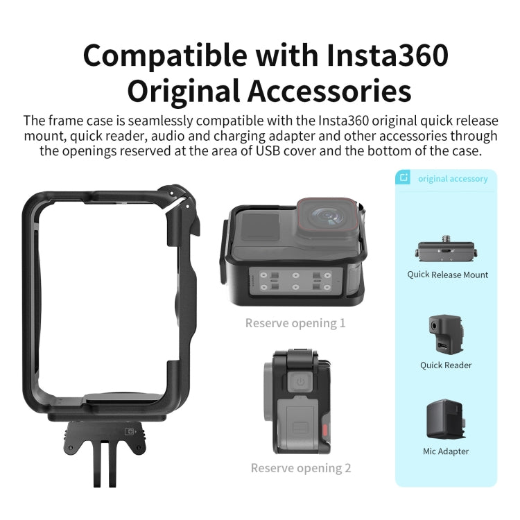 For Insta360 Ace / Ace Pro aMagisn Rabbit Cage Border Sports Camera Accessories, ABS