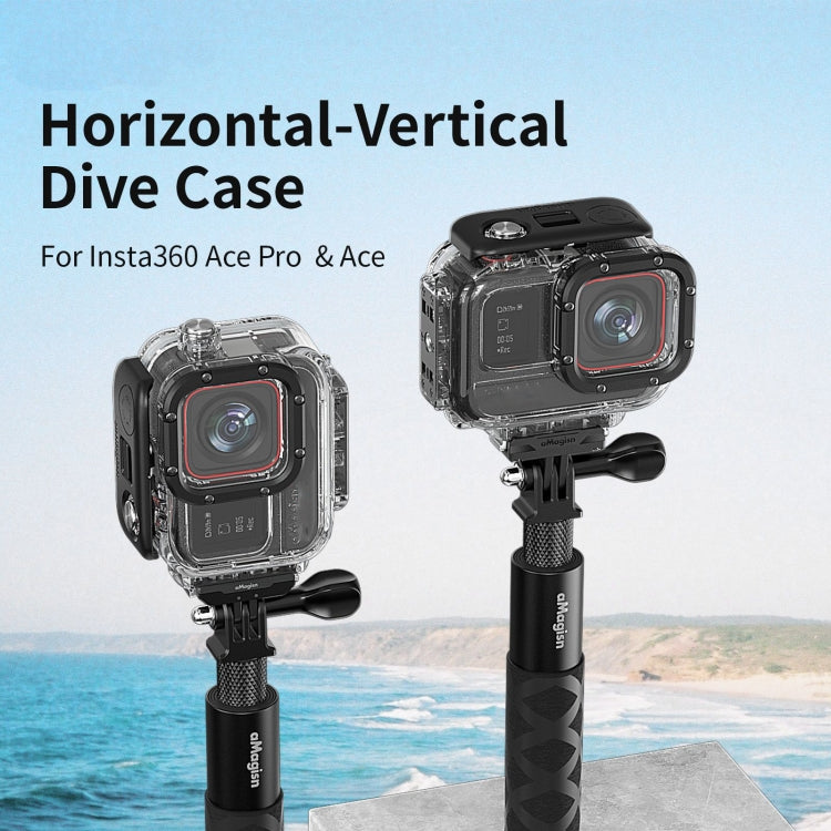 aMagisn Horizontal and Vertical Shooting Dive Shell 60m Waterproof Shell Accessories, For Insta360 Ace Pro, For Insta360 Ace